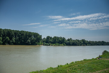 Tisa river in Szeged  Hungary in july 2021