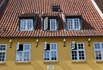 Hausfassaden in der Altstadt von Flensburg