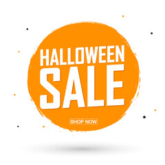Halloween sale, banner design template, discount tag. Promotion poster for shop or online store, vector illustration.