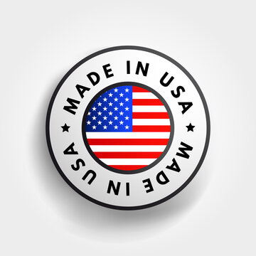 Made in USA text emblem badge, concept background