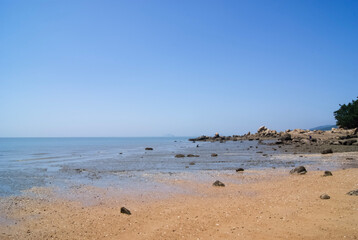 Beach in the West Sea of Korea, mudflats, rocks