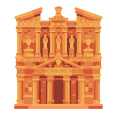 Fototapeta premium Petra Temple Jordan Landmark Icon