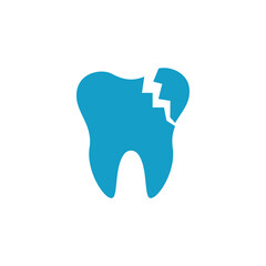 Crack tooth icon design template