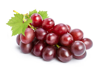 red grapes isolated on white