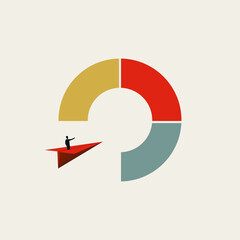 Business market entry straregy vector concept. Symbol of expansion, challenge, opportunity for growth. Minimal illustration - obrazy, fototapety, plakaty