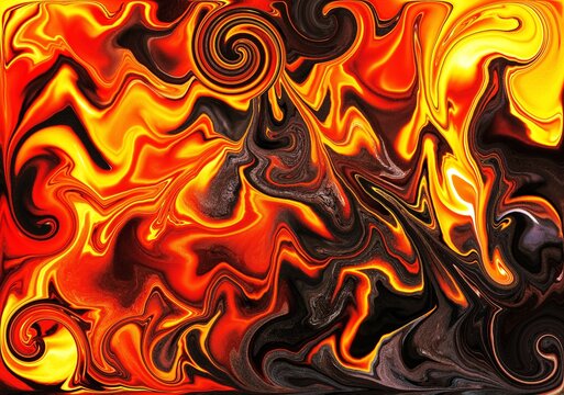 Abstract Red Black Swirl Wave Pattern Flame Illustration Texture Background