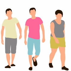 Obraz premium people walk in flat style vector, isolated