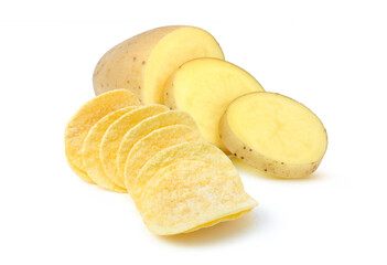 potato chips isolated on white