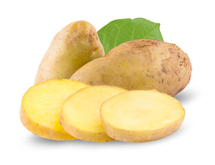 Naklejka na ściany i meble potatoes an isolated on white background