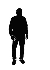 continuous drawing black silhouette man posing 