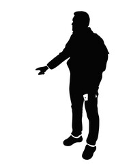 continuous drawing black silhouette man posing 