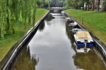 Gracht in Friedrichstadt in Schleswig-Holstein