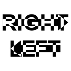 Sign logo left right arrow word, vector word left right arrow