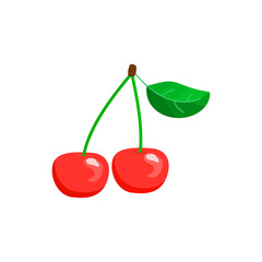 cherry berry flat vector illustration