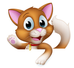 Cat Cartoon Pet Kitten Cute Animal Character Sign