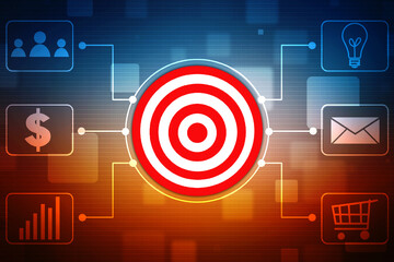 

3d illustration target with arrows
