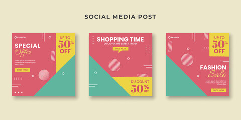 Shopping time social media post template