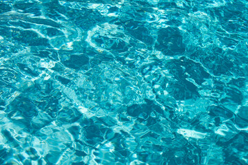 Fototapeta premium Background of water, surface blue swimming pool.