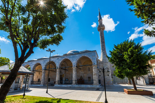 The Mahmut Pasha Mosque view in Istanbul. Istanbul is popular tourist destination in the Turkey.