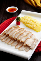 Delicious Chinese cuisine, crispy pork brisket
