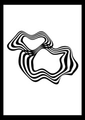 Vector graphic Number 8 with wave lines, the number is drawn with mesh fill tool. Black and white wave stripe optical abstract design. Perfect for Wall decoration, poster, logos, cover, etc. eight.
