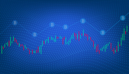 Cryptocurrency rise, bitcoin market, money market, stock market vector stock, rising, moving up.