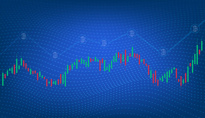 Cryptocurrency rise, bitcoin market, money market, stock market vector stock, rising, moving up.