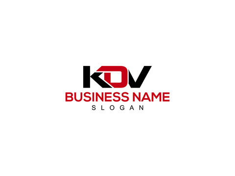 Alphabet Letter KDV Logo Icon Vector For Business