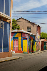 colorful houses in island city