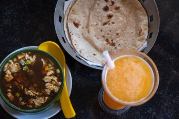 High Angle View Of Food In Bowl