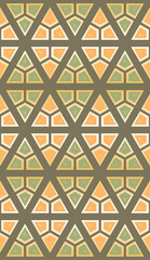 Geometric Seamless Pattern With Warm Colors