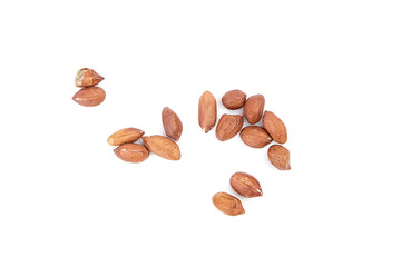 Peanuts isolated on white background. Shelled seeds