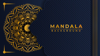 Luxury Mandala Background Design with Golden Color Arabic Islamic Style Decoration.