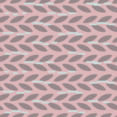 Japanese Leaf Stripe Vector Seamless Pattern