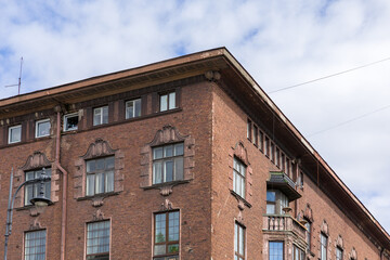 Fototapeta na wymiar Art nouveau building in Vyborg.