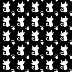 seamless pattern of cute cat shape