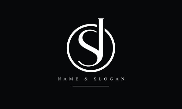 SJ, JS, S, J abstract letters logo monogram