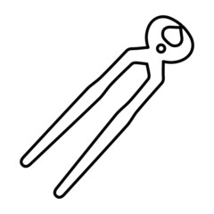 Joiner's pliers icon. A tool with long handles for clamping objects. Vector illustration for design and web isolated on a white background.