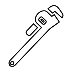 The monkey wrench icon. A spanner is a tool for rotating nuts, bolts, and other parts. Vector illustration isolated on a white background for design and web.