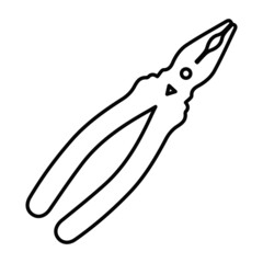 Pliers icon. Multi-functional hand tool designed for clamping and gripping parts of different shapes. Vector illustration isolated on a white background for design and web.