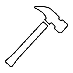 The icon is a hammer. Construction tool for driving nails. Vector illustration for design and web isolated on a white background.