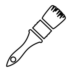 Brush icon. Brush for painting, for covering small surfaces. Vector illustration isolated on a white background for design and web.