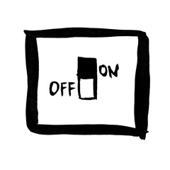 Switch. Illustration. Imitation drawing brush black ink