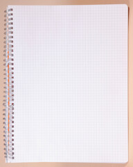 A spiral notebook, opened on a blank page. Vertical orientation.
