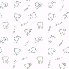 Seamless vector pattern with Dental services. For fabric, paper, wrap, textile, poster, scrapbooking, wallpaper or background