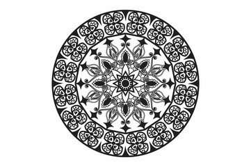 Circular pattern in the form of a mandala. Henna tattoo mandala. Mehndi style. Decorative pattern in oriental style. Coloring book page.