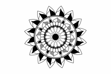 Circular pattern in the form of a mandala. Henna tattoo mandala. Mehndi style. Decorative pattern in oriental style. Coloring book page.