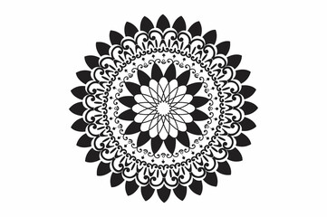 Circular pattern in the form of a mandala. Henna tattoo mandala. Mehndi style. Decorative pattern in oriental style. Coloring book page.