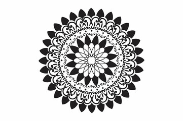 Circular pattern in the form of a mandala. Henna tattoo mandala. Mehndi style. Decorative pattern in oriental style. Coloring book page.