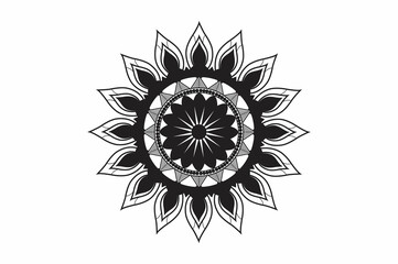 Circular pattern in the form of a mandala. Henna tattoo mandala. Mehndi style. Decorative pattern in oriental style. Coloring book page.